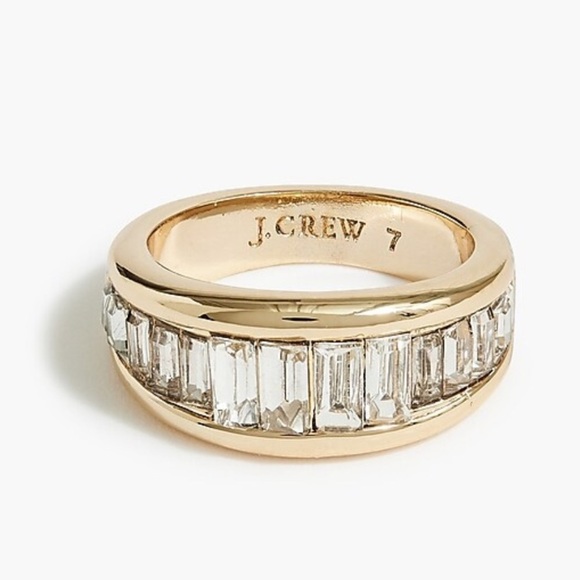 J crew Crystal baguette ring size 7 - Picture 1 of 3